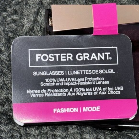 Foster Grant Sunglasses & Gray Cuff Knit Beanie With Faux Fur Pom - Picture 2 of 4